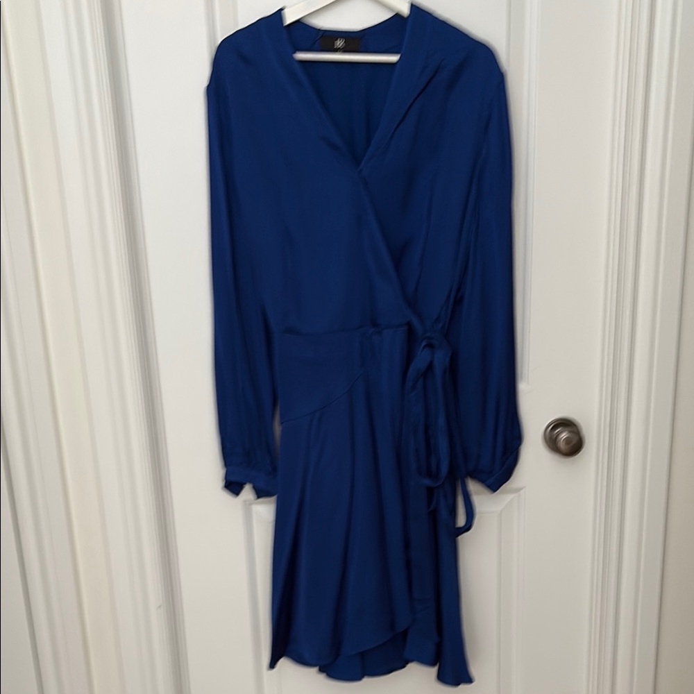 Banana Republic Indigo Blue Long Sleeve Wrap Dress NWOT